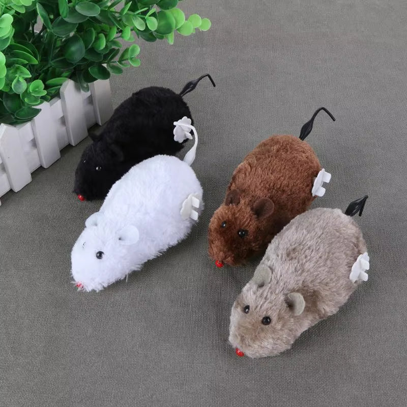 1PC Mouse Toy Clockwork Plush Mouse Toy for Cat Kitten Interactive Playing Toy Mechanical Motion Rat Pet Cat Products