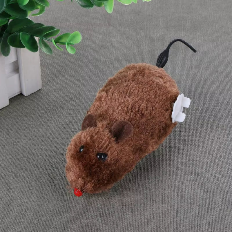 1PC Mouse Toy Clockwork Plush Mouse Toy for Cat Kitten Interactive Playing Toy Mechanical Motion Rat Pet Cat Products