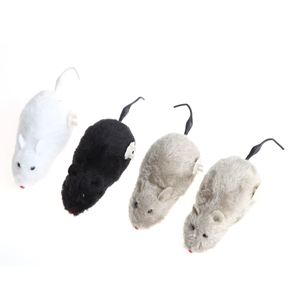 1PC Mouse Toy Clockwork Plush Mouse Toy for Cat Kitten Interactive Playing Toy Mechanical Motion Rat Pet Cat Products